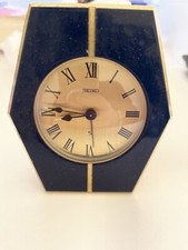 seiko sveglia da tavolo vintage al quarzo laccata blu pari al nuovo