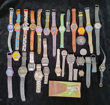 Grande lotto 28 orologi vintage'90/00 Casio Swatch Disney NO Work x ricambi-XXX