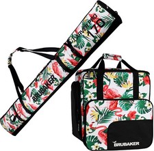 BRUBAKER CarverSpotlight Borsa porta Scarponi + Sacca da Sci Fenicotteri 170 cm