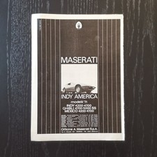 1971 Maserati Indy America - Original AD Advertising Pubblicità Vintage