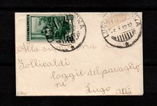 Insolito ambulante LUGO-RAVENNA su biglietto da visita, Storia Postale 1952