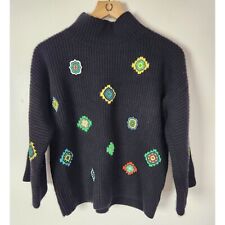 Kenzo X H&M Donna Tg. Maglione S 100% lana collo alto impreziosito