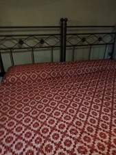 Copriletto sardo a tre teli, tessuto a mano su telaio a