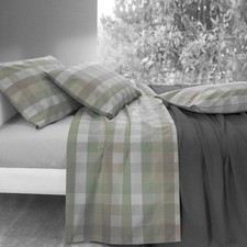 Lenzuola in puro cotone matrimoniali GABEL Brasilia quadretti grigio