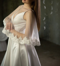 Bridal cape glitter lace