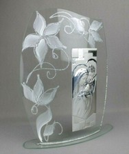 Icona Sacra Famiglia in Argento Made in Italy quadretto con piedistallo Arredo