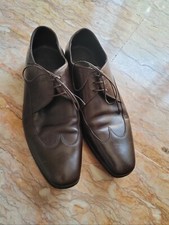 Scarpe Oxford in pelle Hugo Boss con effetto brunito, suola in cuoio.