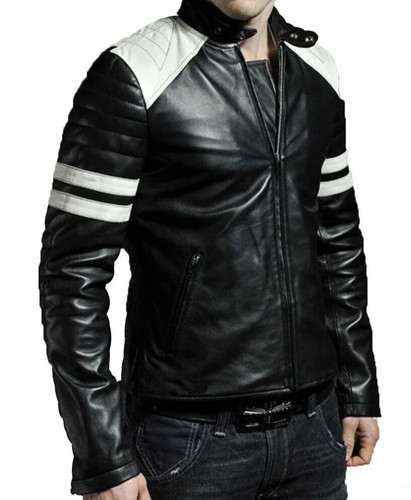 Giacca pelle uomo biker moto