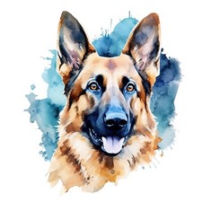 2 adesivi auto cane pastore