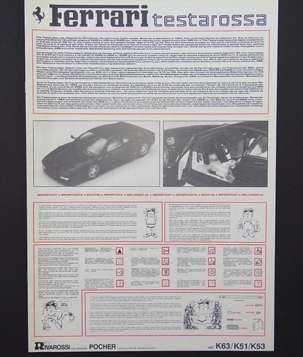 Pocher istruzioni ferarri - 1:8,