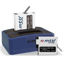 2x Batteria + Caricatore doppio AABAT-001 per GoPro Hero5/GoPro Hero 5 (FW 1.55)