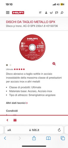 Dischi taglio metallo - metallo, spx