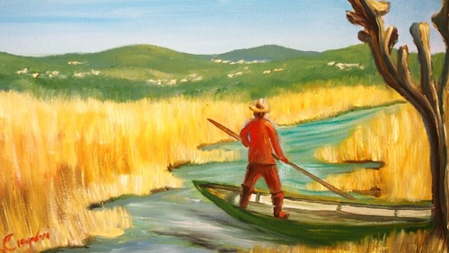 Quadro moderno paesaggio olio - quadro, paesaggio olio