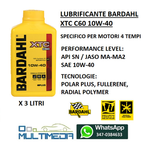 Litri olio motore bardahl - 3,