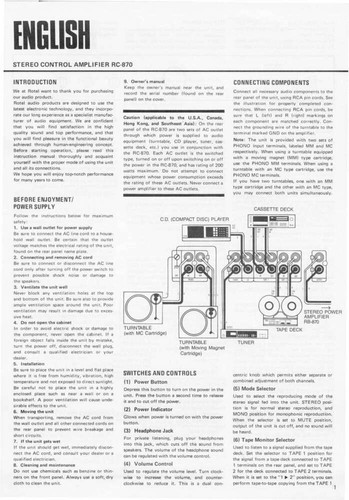 Rotel 870 amplificatore - rotel,