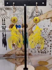 Orecchini pesci rossi gialli