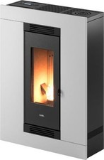 Stufa a Pellet Ventilata 8,5 kW 15 Kg WiFi Bianco 7023039 Luce Plus 9 T2 Cadel