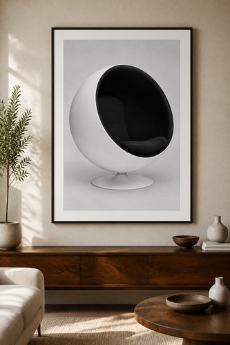 Sedia sfera bianca nera - sedia,
