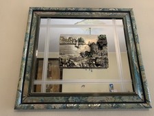 quadro in argento 925 con specchio cornice blu floreale