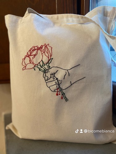 Borsa tela ricamata - tela,