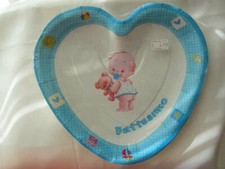 Piatti Battesimo Cuore celeste 0508