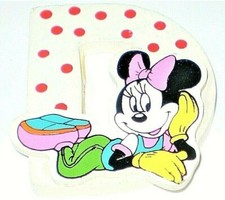MINNIE LETTERA D IN LEGNO 7 cm