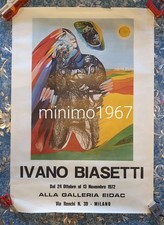 Ivano Biasetti Manifesto Mostra Galleria Eidac Milano 1972 Originale D'epoca