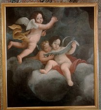 Antico Dipinto Olio Su Tela