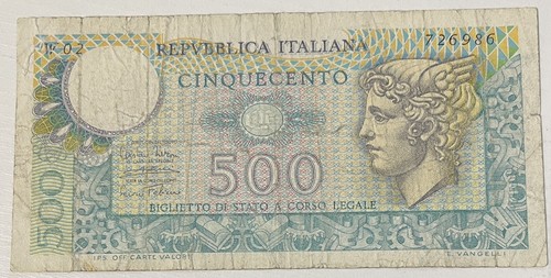 Rara banconota 500 - 500, lire