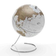 MAPPAMONDO GLOBO COSMO BIANCO ORO CONTEMPORANEA DA TAVOLO DIAM 22 CM - ZOFFOLI