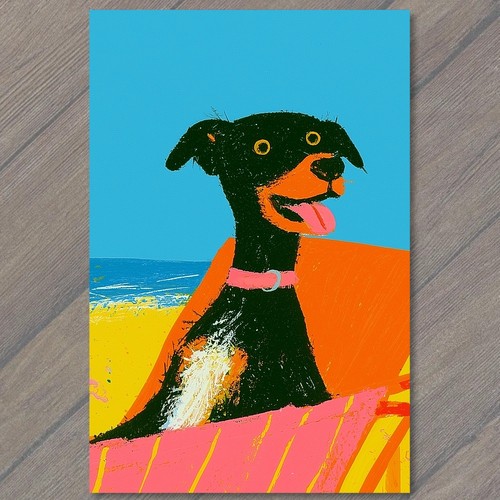 Art print doberman pinscher - print,