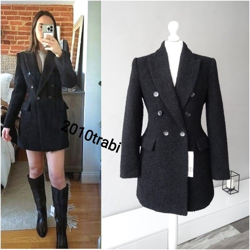 Cappotto doppiopetto zara nero - cappotto,