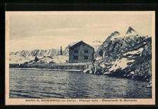 Albergo Italia, Monumento S. Bernardo, cartolina 