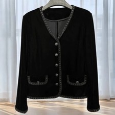 Giacca Blazer In Velluto Per Donna Con Collo A V Vento Lungo