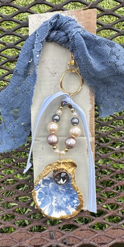 Oyster shells decoupage blu - shells,