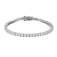 Bracciale Tennis 3mm GRA Certificato Real D/VVS1 Moissanite S925 Argento Sterling