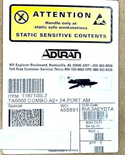 Adtran ta5000 1187100l2 clei - 1187100l2,,