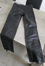 Pantaloni pelle nera biker - pelle,