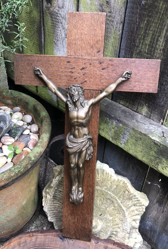 Crucifix antique 1920s french - crucifix,
