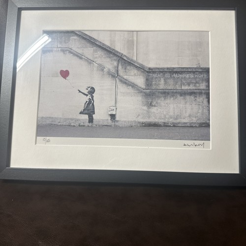 Banksy litografia ragazza con - litografia,