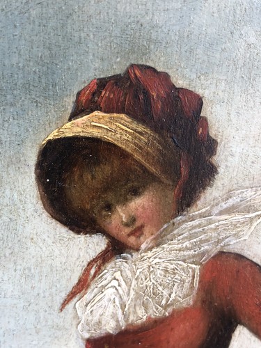 Dipinto olio antico vittoriano