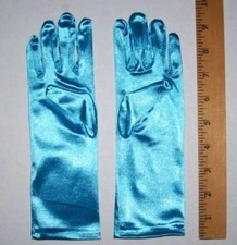 Guanti Vestiti Bambina Blu Principessa Elsa Frozen Tea Party Bambino 9,5" Lunghi