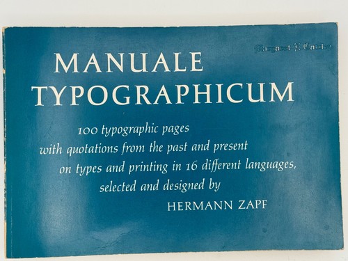 Manuale typographicum - typographicum, by