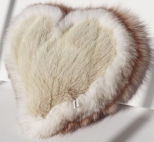 Visone cuore cuscino - visone, blu