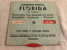 STABILIMENTO BALNEARE FLORIDA-TORVAIANICA Disco orario vintage epoca