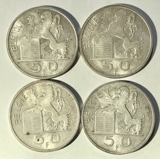 Belgio - 4 Monete da 50 Fr