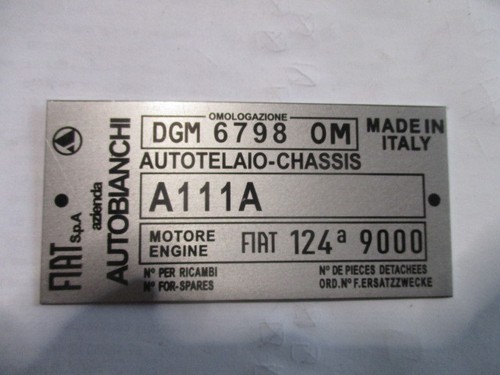 Targa plate telaio - targa,