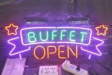 Buffet Open Store 24"x16" Neon