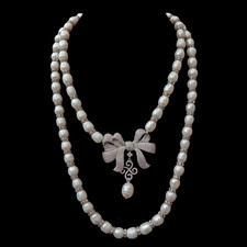 Collana 2 file di perle di