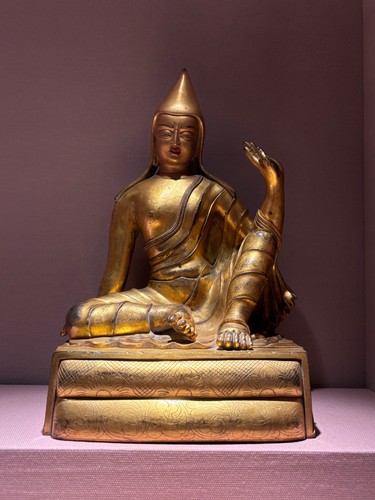 Gilt bronze milarepa - gilt, statue